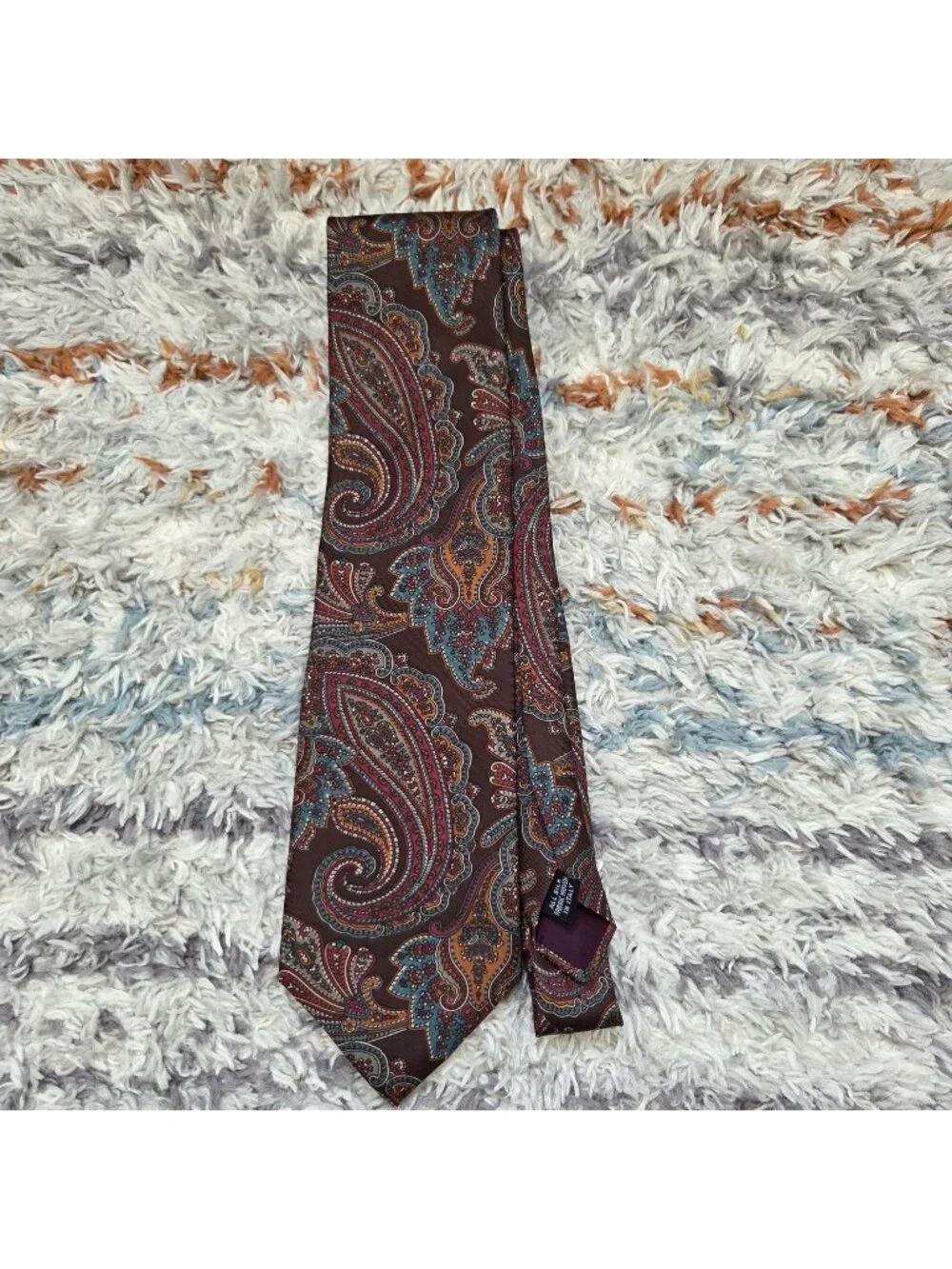 Vintage Christian Dior Monsieur Burgundy Paisley Print Men's Silk Tie